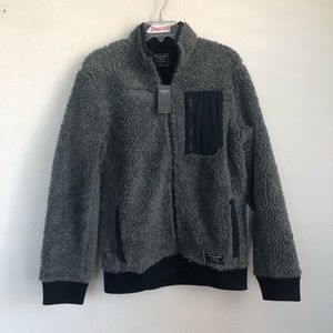 Abercrombie & Fitch Fleece Front Zip Pocket Jacket